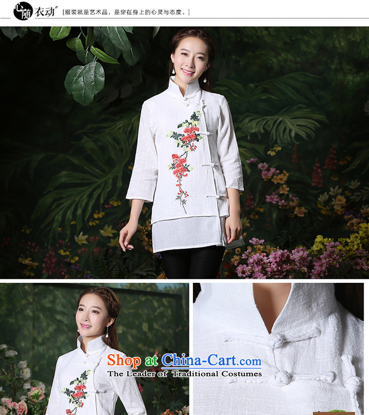 Ms. Tang dynasty morning PRO-Pack 2015 new autumn day-to improve the short period of time for women cotton shirt female Chinese qipao White + North Pattaya yarn embroidered black trousers are code picture, prices, brand platters! The elections are supplied in the national character of distribution, so action, buy now enjoy more preferential! As soon as possible.