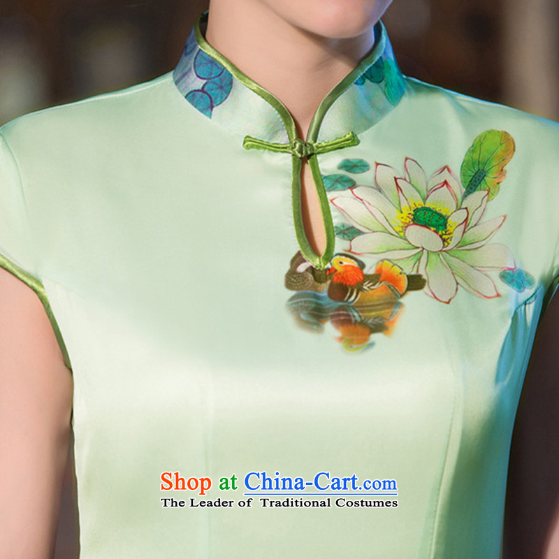 The cross-sa and arabic new cheongsam dress long summer daily qipao qipao QD238 improved picture color the cross-SA has been pressed 2XL, shopping on the Internet