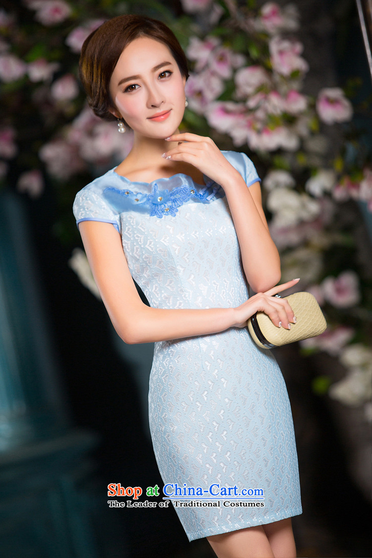 The elegant and stylish retro Elizabeth Yee-lace cheongsam dress arts daily improved cheongsam dress of the QD Sau San 164 light blue M picture, prices, brand platters! The elections are supplied in the national character of distribution, so action, buy now enjoy more preferential! As soon as possible.