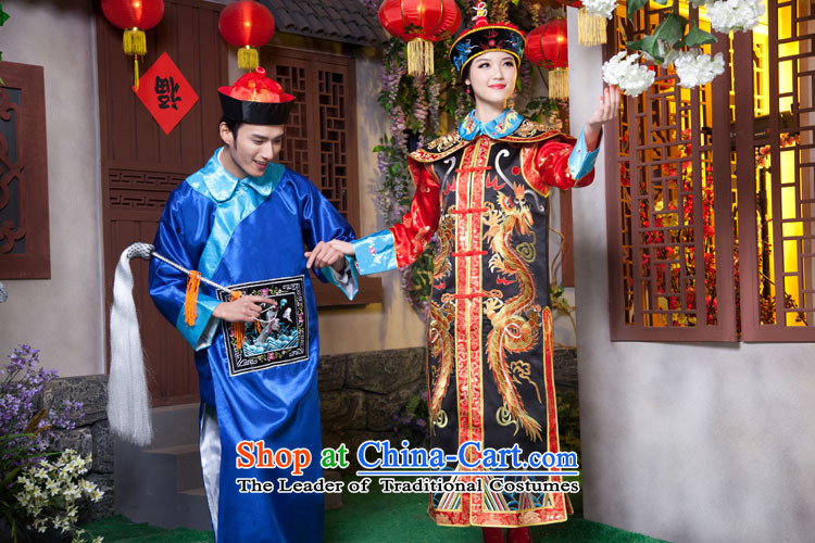 The Syrian men and women dress ancient times in the Qing Dynasty Emperor dragon robe Queen Apparel Pack the Tsar Qing Emperor robes of the dragon, clothing Zerubbabel Light Blue Photo building are suitable for pictures, 160-175cm code price, brand platters! The elections are supplied in the national character of distribution, so action, buy now enjoy more preferential! As soon as possible.