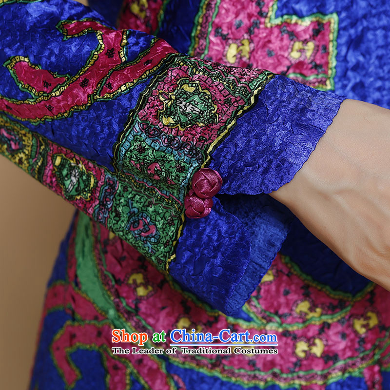 The Taliban Slobodan 2015 new products in older creases MOM pack dresses Tang dynasty new products in the autumn of older women's blue XL, Taliban Slobodan (BANMILUO) , , , shopping on the Internet
