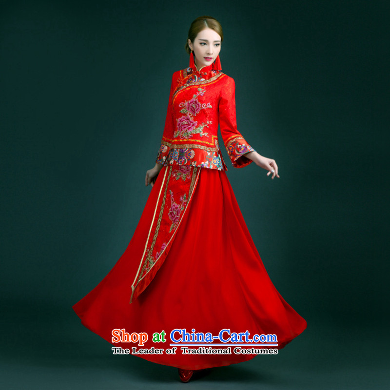 The Syrian-soo wo service hour 2015 new wedding dress bows to the autumn and winter, Chinese style wedding dresses and Phoenix use red bride S picture, prices, brand platters! The elections are supplied in the national character of distribution, so action, buy now enjoy more preferential! As soon as possible.