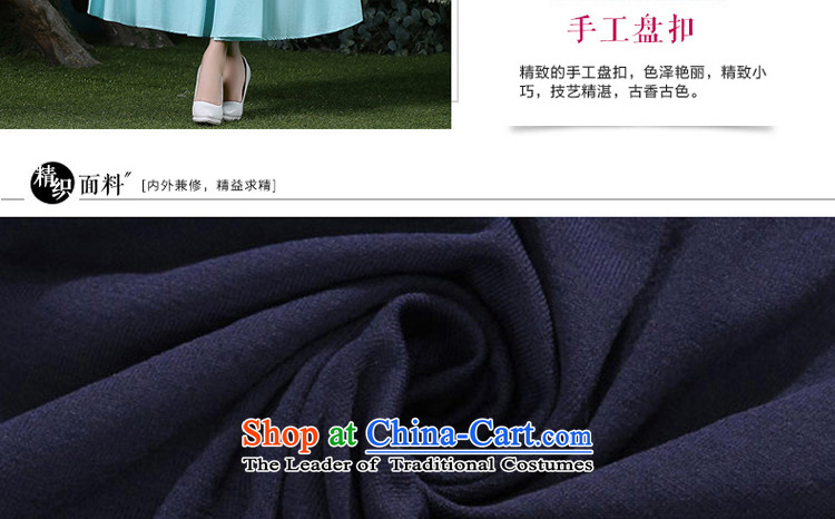 The new 2015 pro-am summer daily maximum code Ms. cotton linen clothes linen improved qipao cheongsam dress short-sleeved + light blue skirt S picture, prices, brand platters! The elections are supplied in the national character of distribution, so action, buy now enjoy more preferential! As soon as possible.