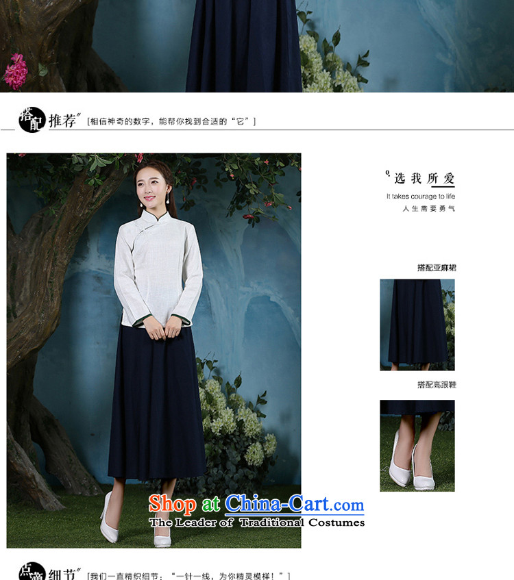 The pro-am cotton linen clothes 2015 new qipao Ms. Fall/Winter Collections daily Tang dynasty improved stylish long-sleeved shirt dresses + Hong Kong navy blue long skirt XL Photo, prices, brand platters! The elections are supplied in the national character of distribution, so action, buy now enjoy more preferential! As soon as possible.