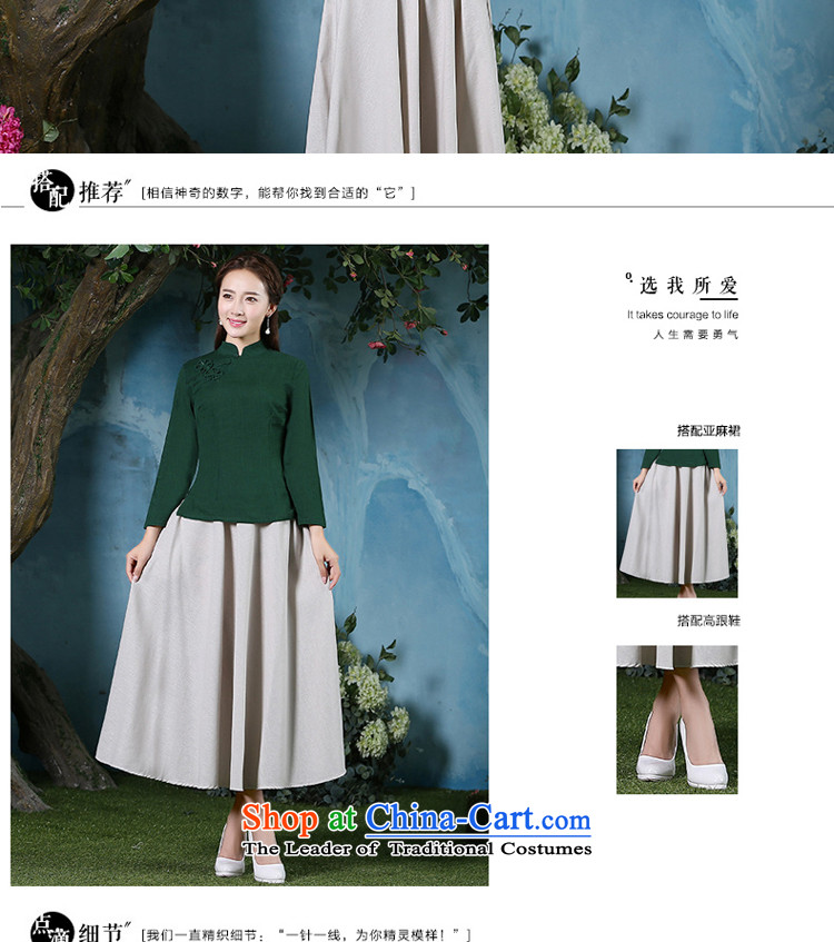The pro-am retro qipao shirt 2015 new daily cotton linen dresses autumn Women's clothes improved short-sleeved short skirts dresses shirt 2XL Photo, prices, brand platters! The elections are supplied in the national character of distribution, so action, buy now enjoy more preferential! As soon as possible.