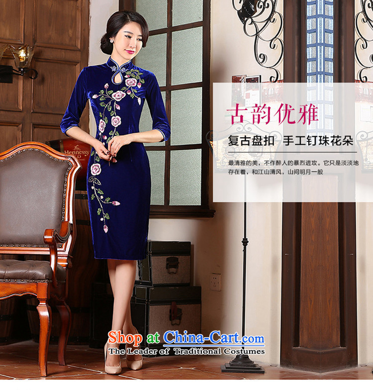 Maximum load mother Kim upscale code wedding dress qipao velvet autumn 2015 replacing the new large number of elderly persons in the skirt cuff 2XL Photo, prices, brand platters! The elections are supplied in the national character of distribution, so action, buy now enjoy more preferential! As soon as possible.