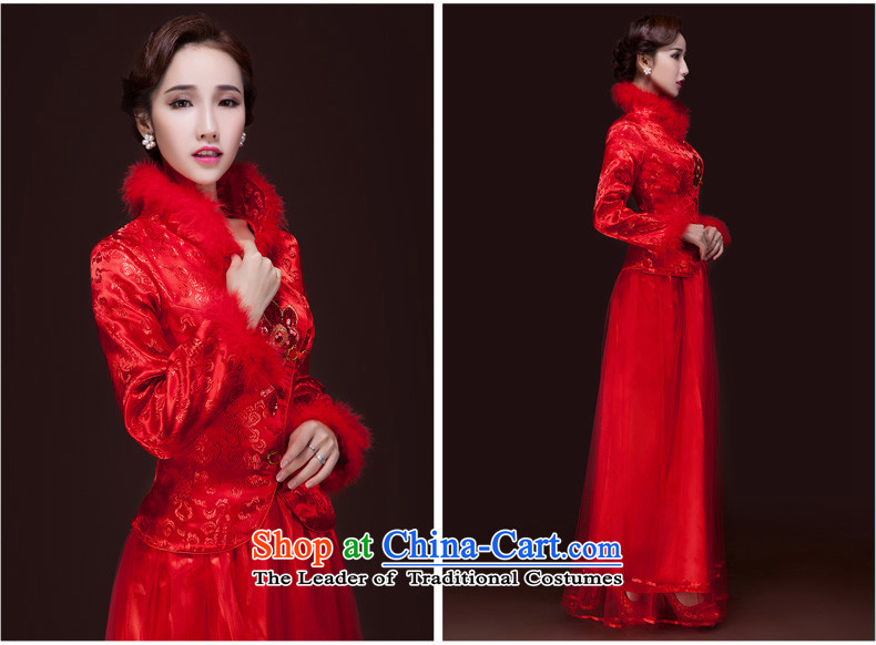 2015 WINTER new service bridal dresses bows long marriage Sau San China wind qipao red improved long-sleeved red XL Photo, prices, brand platters! The elections are supplied in the national character of distribution, so action, buy now enjoy more preferential! As soon as possible.