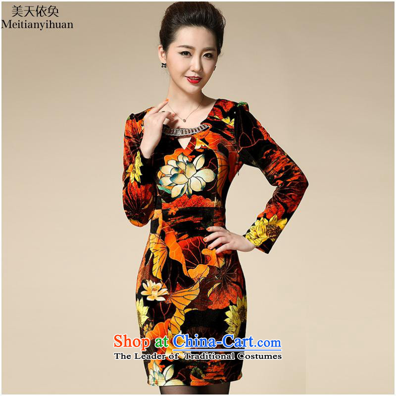 Load New autumn 2015 Kim velvet long-sleeved large 40-50 in older MOM pack FZ51 blue -XL, in accordance with the Food (meitianyihuan days) , , , shopping on the Internet