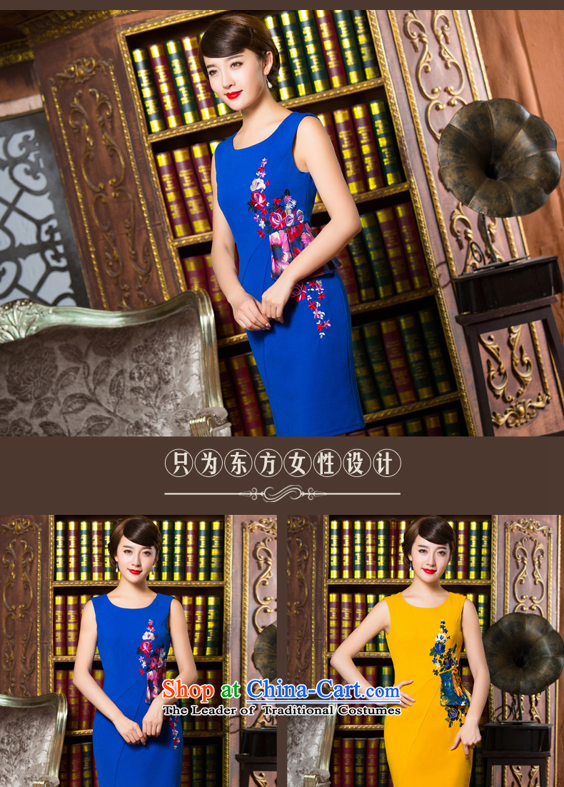 Eason Chan point cheongsam dress 2015 new fall sleeveless style improvement wild gentlewoman Sau San video thin short of dresses qp blue S picture, prices, brand platters! The elections are supplied in the national character of distribution, so action, buy now enjoy more preferential! As soon as possible.