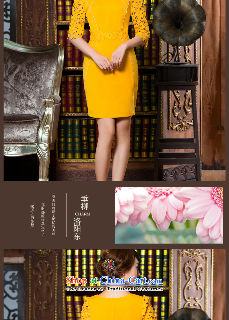 Eason Chan Chiu, skirts qipao point 2015 new products and sexy biological aerial cuff short of improved energy modern Chinese Dress yellow L Sau San Picture, prices, brand platters! The elections are supplied in the national character of distribution, so action, buy now enjoy more preferential! As soon as possible.