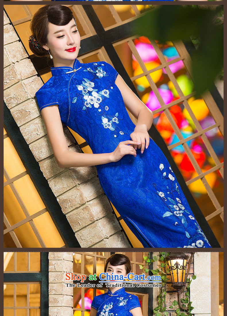 Eason Chan Chiu, skirts qipao point 2015 new products Lace Embroidery Tang Dynasty Chinese ethnic bride wedding dresses blue S mother with pictures, prices, brand platters! The elections are supplied in the national character of distribution, so action, buy now enjoy more preferential! As soon as possible.