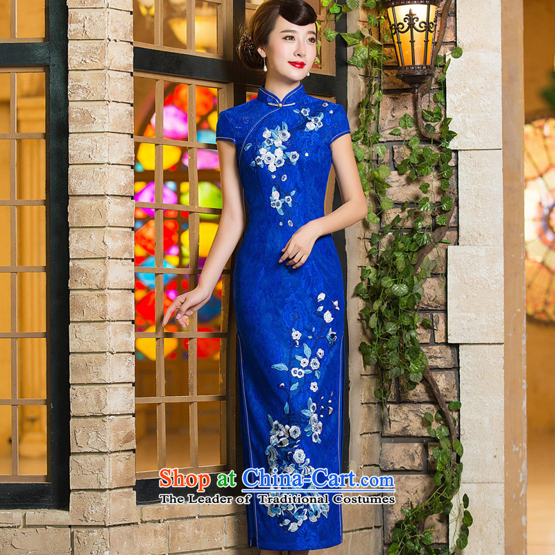 Eason Chan Chiu, skirts qipao point 2015 new products Lace Embroidery Tang Dynasty Chinese ethnic bride wedding dresses blue S mother replacing Eason Chan point , , , shopping on the Internet