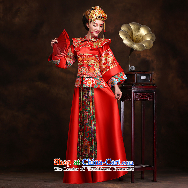 Miss Cyd Wo Service Time Syrian Chinese wedding dress bridal dresses red bows wedding dress retro qipao 2015 new kimono M, time-Syria , , , shopping on the Internet