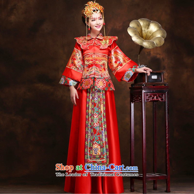 Miss Cyd Wo Service Time Syrian Chinese wedding dress bridal dresses red bows wedding dress retro qipao 2015 new kimono M, time-Syria , , , shopping on the Internet