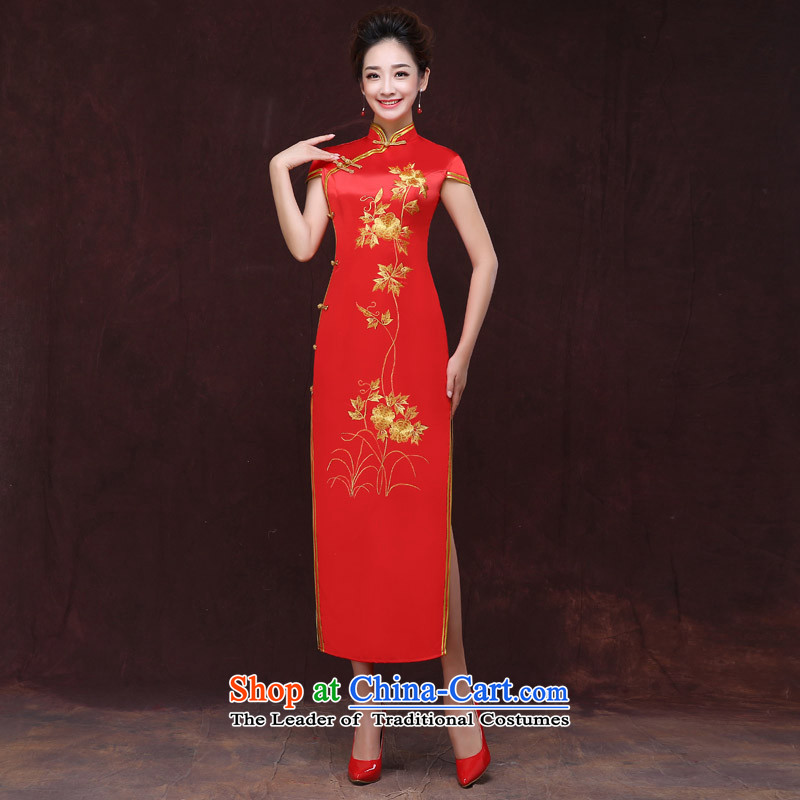 The knot True Love 2015 Summer new long Olympic qipao gown activities embroidery hotel courtesy service performances service etiquette white S Chengjia True Love , , , shopping on the Internet