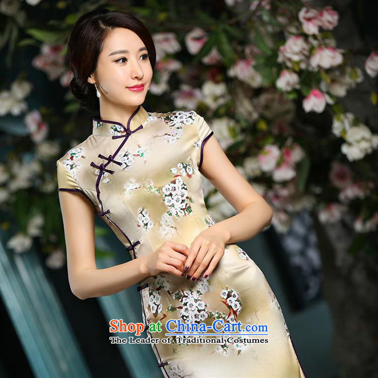 Mano-hwan's Summer 2015 new cheongsam dress heavyweight really Silk Cheongsam long daily retro improved long phillips-Sau San dress XL Photo, prices, brand platters! The elections are supplied in the national character of distribution, so action, buy now enjoy more preferential! As soon as possible.