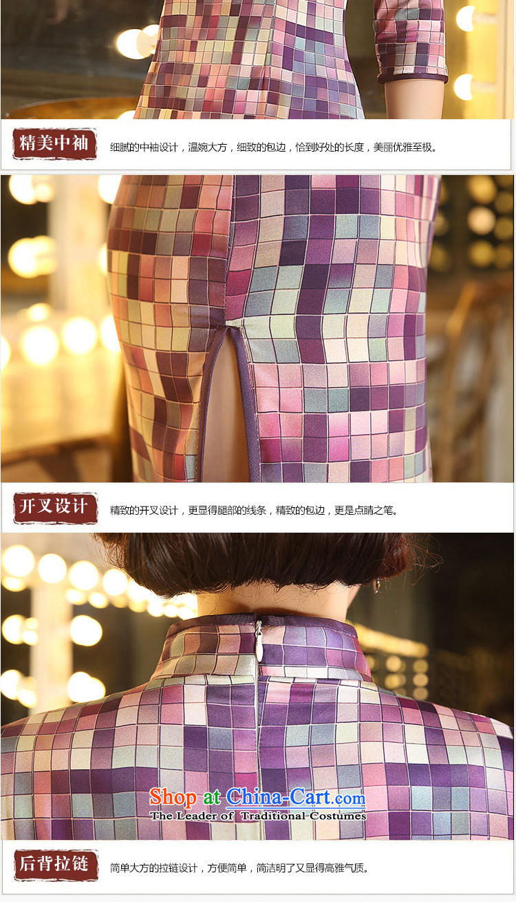 Mano-hwan's Silk Cheongsam 7 cuff retro grid style literature and art improved temperament in Sau San double qipao countries were also of camouflage, XL Photo, prices, brand platters! The elections are supplied in the national character of distribution, so action, buy now enjoy more preferential! As soon as possible.