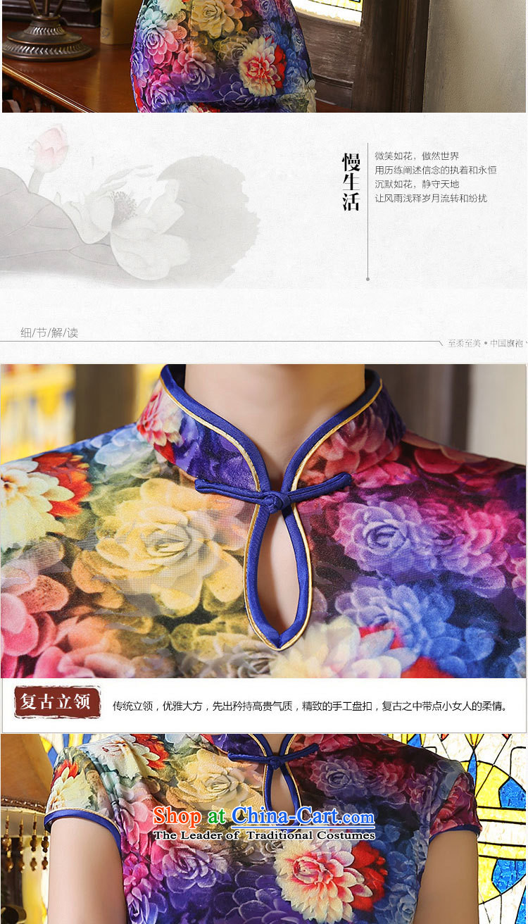 Mano-hwan's 2015 new autumn qipao Stylish retro long scouring pads in older wedding Kim improved cheongsam dress Huakai Fugui Huakai Fugui M pictures, prices, brand platters! The elections are supplied in the national character of distribution, so action, buy now enjoy more preferential! As soon as possible.