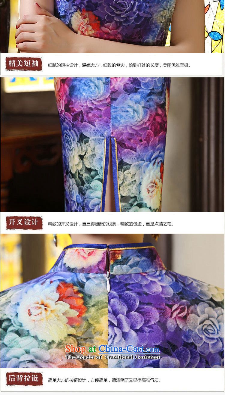 Mano-hwan's 2015 new autumn qipao Stylish retro long scouring pads in older wedding Kim improved cheongsam dress Huakai Fugui Huakai Fugui M pictures, prices, brand platters! The elections are supplied in the national character of distribution, so action, buy now enjoy more preferential! As soon as possible.