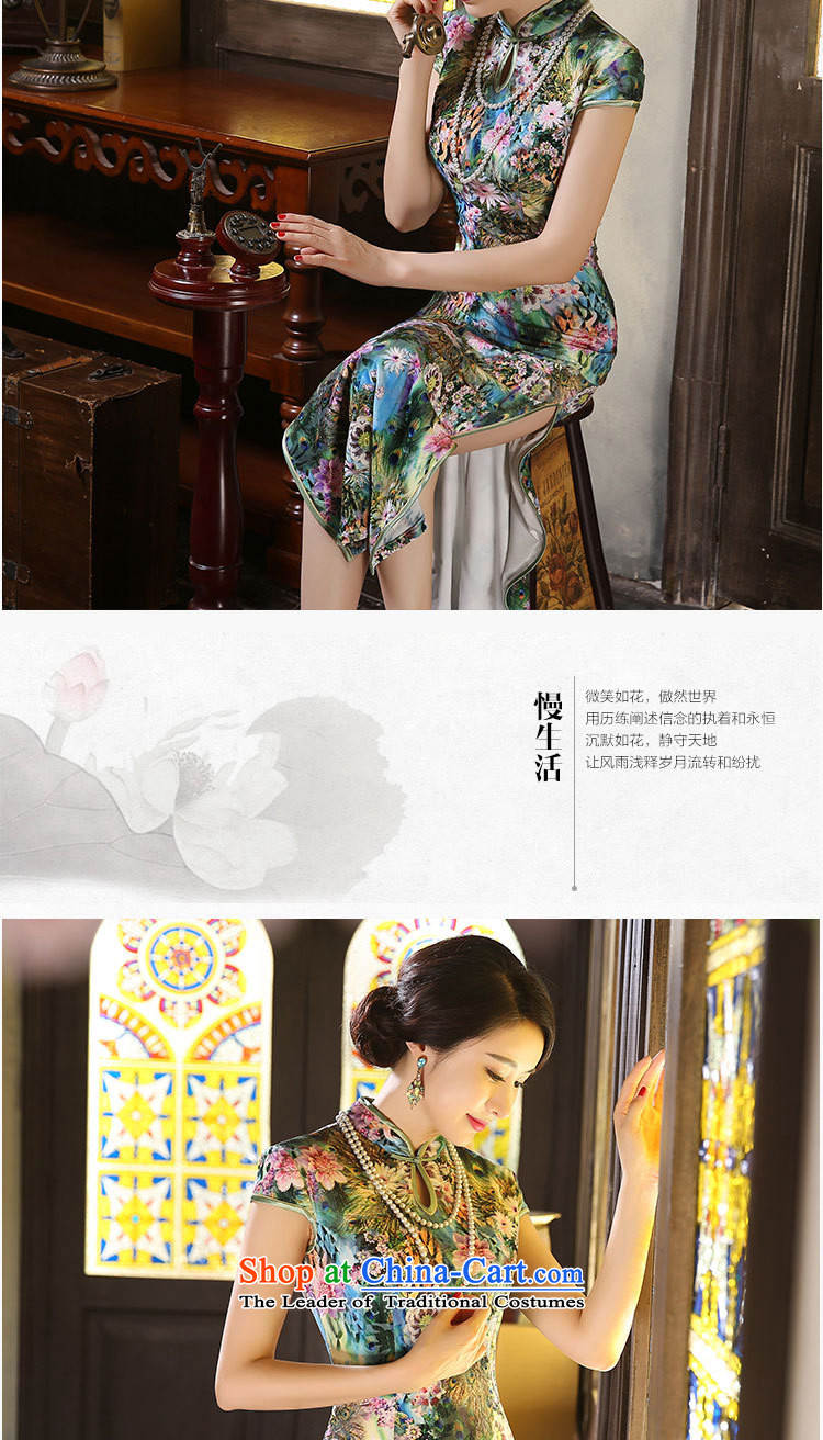 Mano-hwan's qipao summer and fall of Chinese New improved long-Day Banquet velvet gown stage shows green-tail flower S picture, prices, brand platters! The elections are supplied in the national character of distribution, so action, buy now enjoy more preferential! As soon as possible.