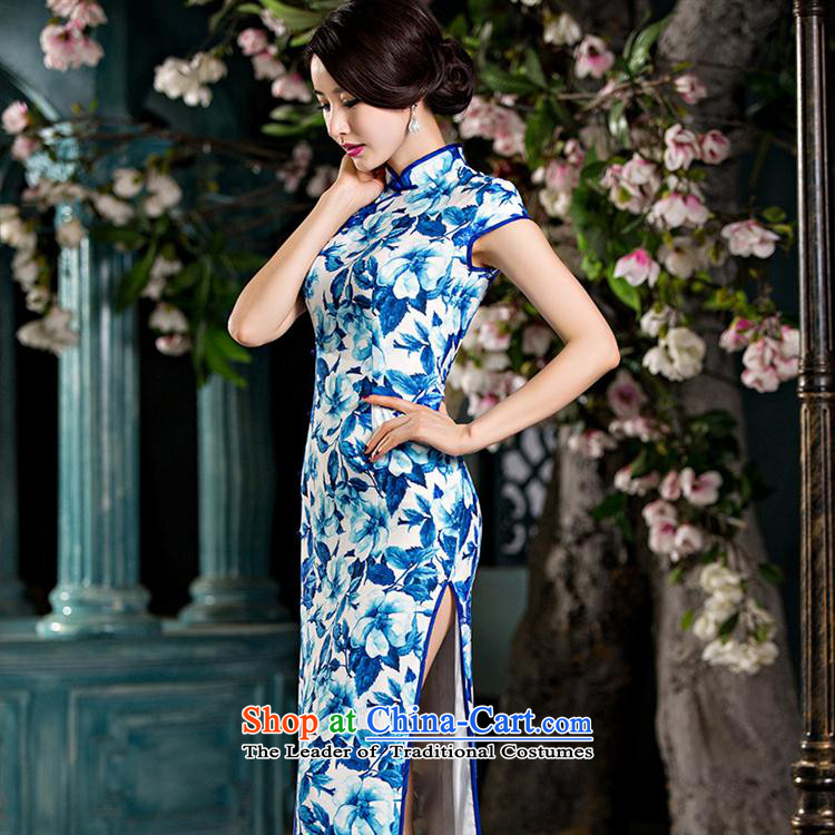 Mano-hwan's new double Silk Cheongsam long daily Popular national wind female graphics thin ethnic performances cheongsam long porcelain XL Photo, prices, brand platters! The elections are supplied in the national character of distribution, so action, buy now enjoy more preferential! As soon as possible.