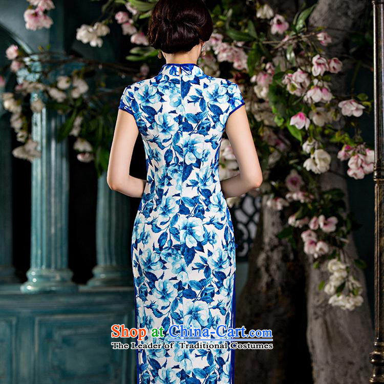 Mano-hwan's new double Silk Cheongsam long daily Popular national wind female graphics thin ethnic performances cheongsam long porcelain XL Photo, prices, brand platters! The elections are supplied in the national character of distribution, so action, buy now enjoy more preferential! As soon as possible.