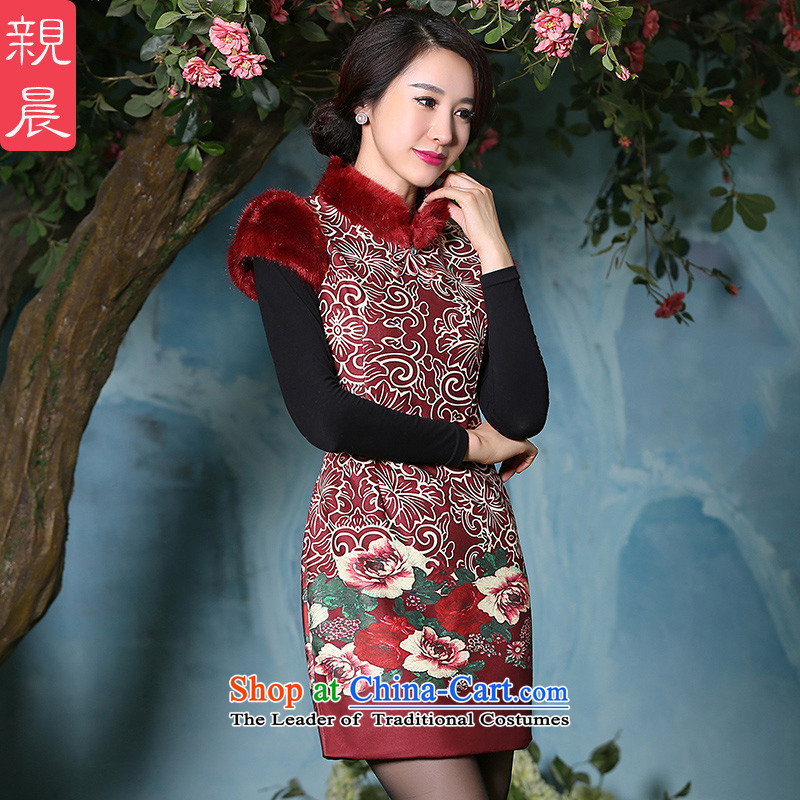 The pro-am new thick cotton 20152 qipao Stylish retro-day Chinese women improved load autumn and winter, dresses 2XL, pro-am , , , shopping on the Internet