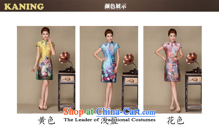 Mano-hwan, older women's large summer China wind stretch of silk linen improved large load mother stylish cheongsam dress 2 light blue XL Photo, prices, brand platters! The elections are supplied in the national character of distribution, so action, buy now enjoy more preferential! As soon as possible.