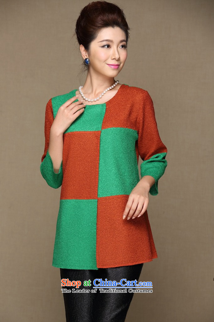 Mano-hwan, women during the spring and autumn load older jacket 2015 mother load windbreaker silk 9 sleeved shirt jacket Orange green XXXL spell picture, prices, brand platters! The elections are supplied in the national character of distribution, so action, buy now enjoy more preferential! As soon as possible.