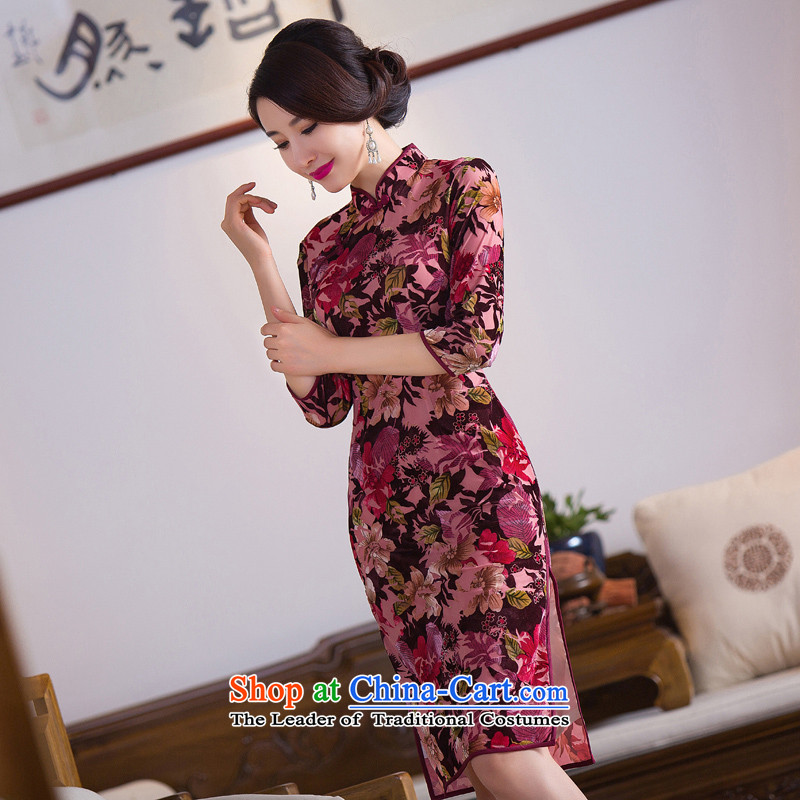 The cheer her dream flower autumn 2015 replacing qipao improvement of qipao skirt new stylish cheongsam dress qipao Q281 Replace Picture mother color L, the cross-sa , , , shopping on the Internet