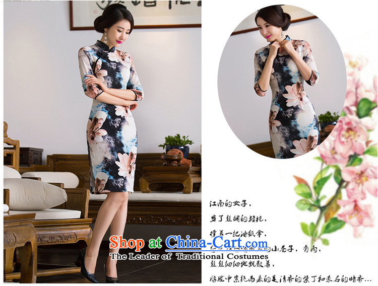 The cross-sa 2015 Autumn bloom on the replace qipao improvement of Ms. Stylish retro cheongsam dress 7 cuff dress tea service Q284 picture color pictures, prices, XL brand platters! The elections are supplied in the national character of distribution, so action, buy now enjoy more preferential! As soon as possible.