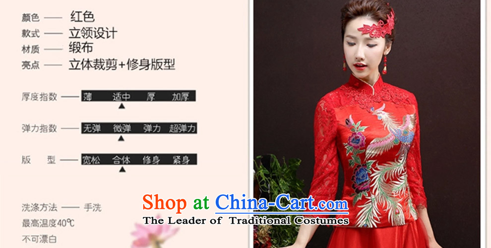 2015 new bride wedding dress cheongsam red bows to Chinese wedding Tang Dynasty Show Wo service long autumn female RED M picture, prices, brand platters! The elections are supplied in the national character of distribution, so action, buy now enjoy more preferential! As soon as possible.