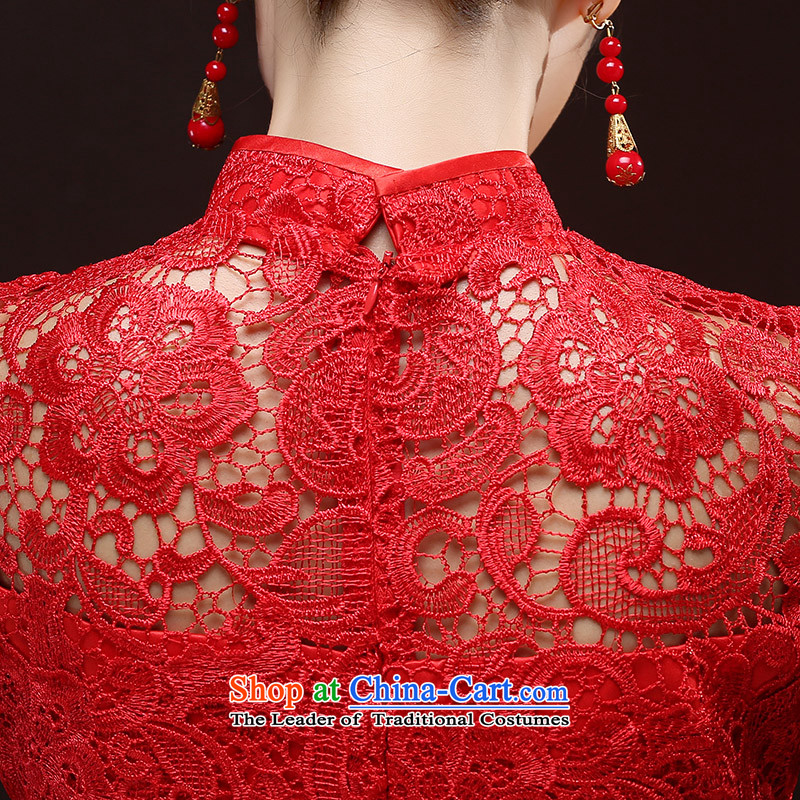 Toasting champagne served cheongsam dress 2015 new wedding dresses red long of Chinese wedding dress autumn girl brides red XL, in accordance with the Lena (YILAINA) , , , shopping on the Internet