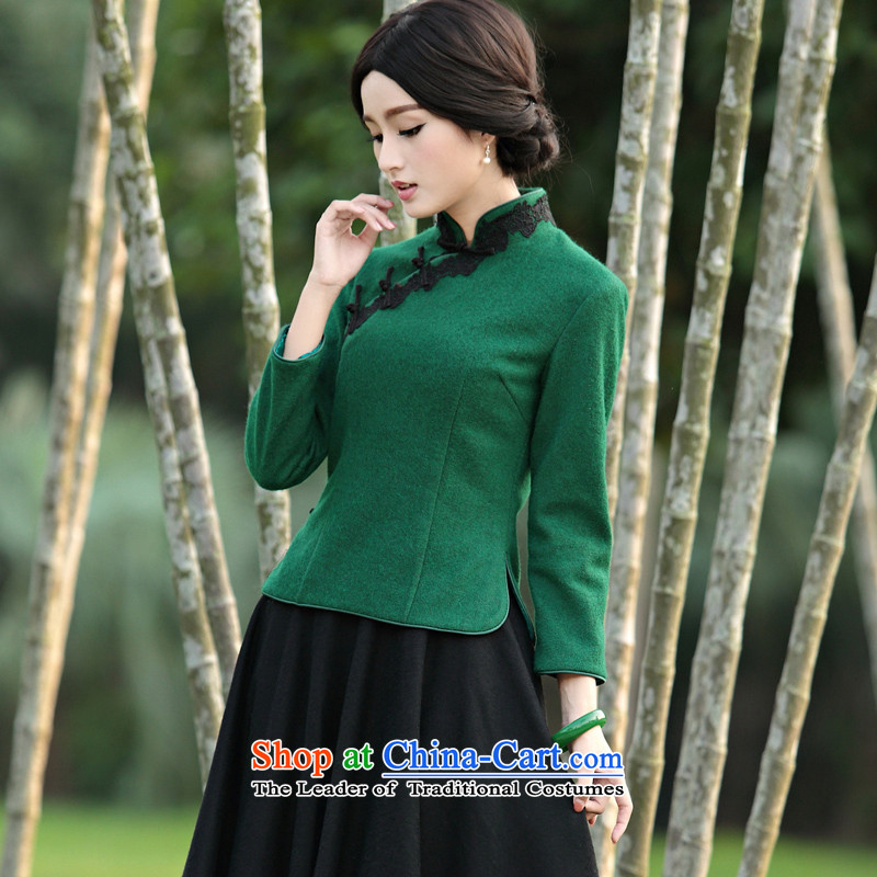 Chinese New Year 2015 classic ethnic Chinese classical style with Ms. Tang Chiu-long-sleeved jacket improved temperament Han-green , L, China Ethnic Classic (HUAZUJINGDIAN) , , , shopping on the Internet
