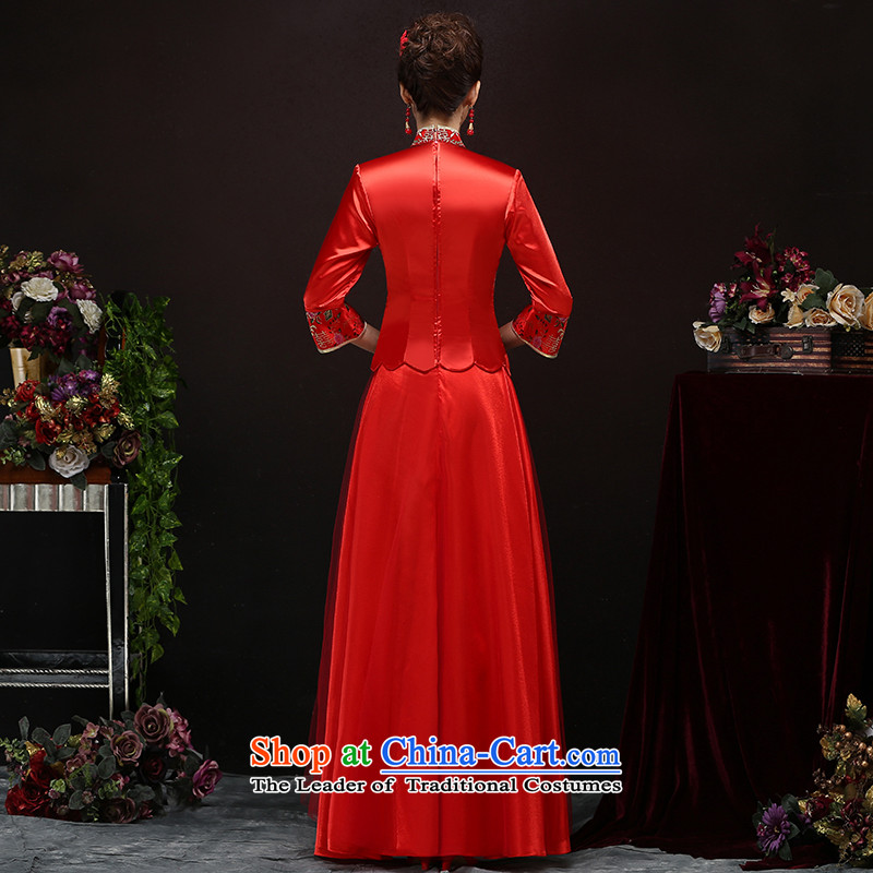 2015 new fuyuhide wo service use the Dragon Chinese wedding dresses retro bride bows wedding gown wedding dress , in accordance with the girl red Lena (YILAINA) , , , shopping on the Internet