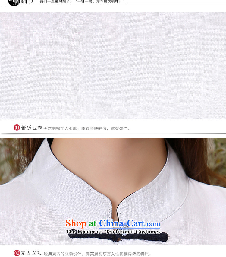 The new 2015 pro-morning with cotton linen daily autumn improved fashion, cuff cheongsam dress dresses traditional Tang blouses shirt +P0016 navy blue long skirt XL Photo, prices, brand platters! The elections are supplied in the national character of distribution, so action, buy now enjoy more preferential! As soon as possible.