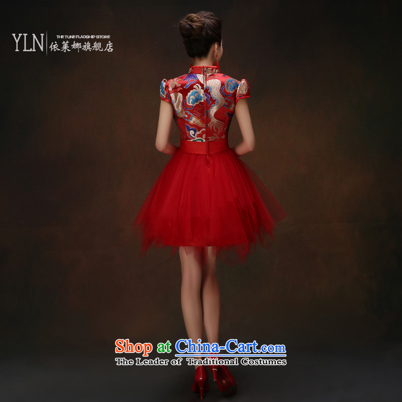 Sau Wo Service 2015 new bride qipao Chinese wedding dress red bows service improvement, Retro into wine red S, in accordance with the Lena (YILAINA) , , , shopping on the Internet