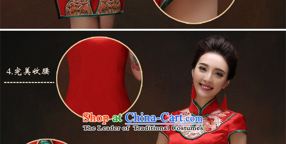 Summer 2015 China wind bows to the bride wedding dress improved retro embroidery flower short of Qipao Red Red M picture, prices, brand platters! The elections are supplied in the national character of distribution, so action, buy now enjoy more preferential! As soon as possible.