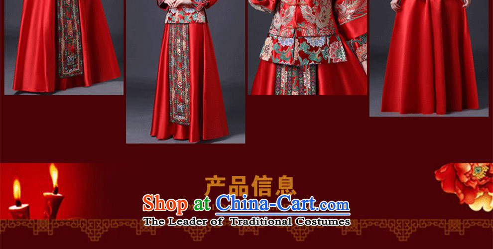 In accordance with the Lena Sau Wo Service Bridal Wedding Dress Chinese long-sleeved red bows services retro cheongsam long dragon use RED M picture, prices, brand platters! The elections are supplied in the national character of distribution, so action, buy now enjoy more preferential! As soon as possible.