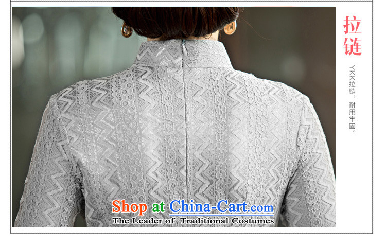 Time the  new 2015 Syria cheongsam dress autumn lace retro improved cheongsam dress qipao mother long Sau San, Gray L pictures, qipao price, brand platters! The elections are supplied in the national character of distribution, so action, buy now enjoy more preferential! As soon as possible.