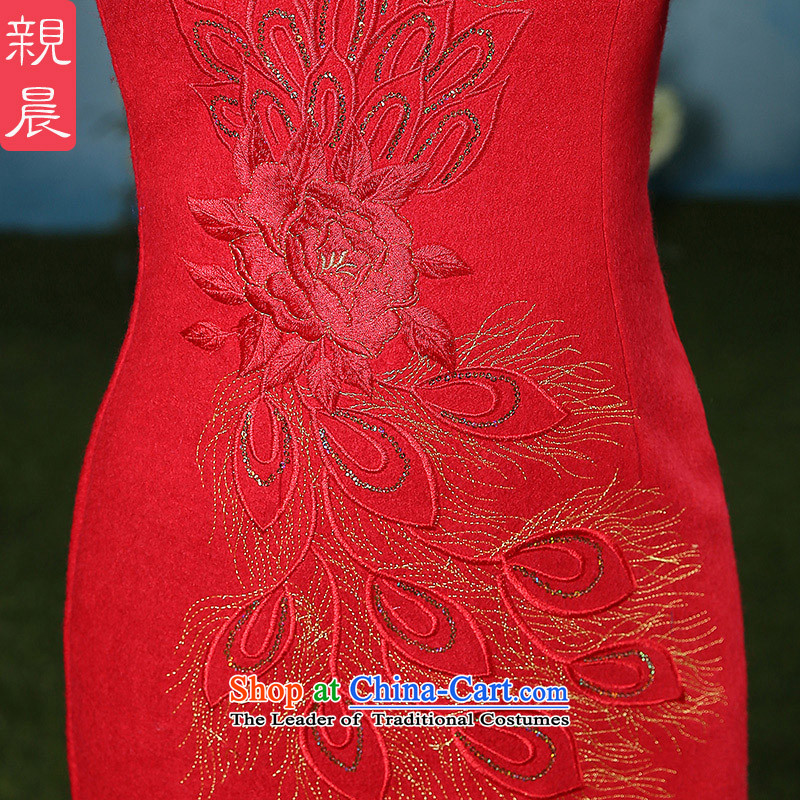 At 2015 new parent cheongsam dress autumn and winter new Tang Dynasty Chinese style red Ms. daily long skirt picture color M, PRO-AM , , , shopping on the Internet