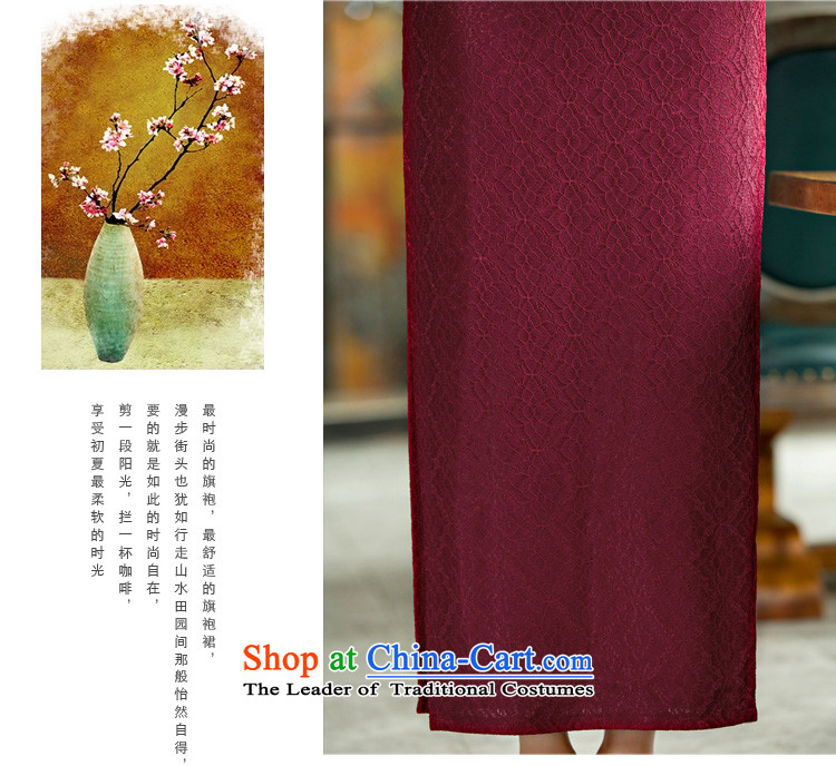 Time the  new autumn 2015 Syria lace elegant qipao improvement cuff retro style in Sau San long cheongsam dress cheongsam with mother deep red M picture, prices, brand platters! The elections are supplied in the national character of distribution, so action, buy now enjoy more preferential! As soon as possible.