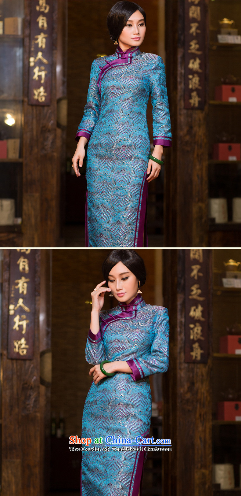 Chinese New Year 2015 classic ethnic autumn long-sleeved cheongsam dress long Sau San improved stylish Chinese Dress Short of female cuff L picture, prices, brand platters! The elections are supplied in the national character of distribution, so action, buy now enjoy more preferential! As soon as possible.