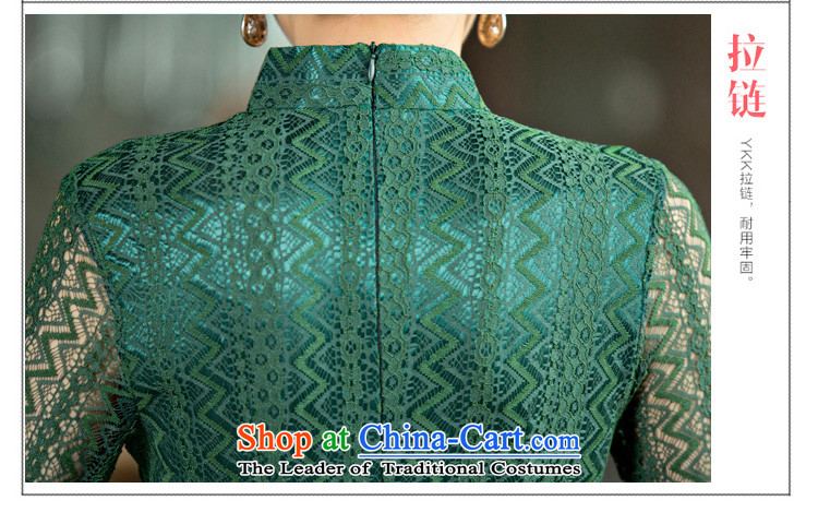 Time the  new 2015 Syria cheongsam dress autumn lace retro improved cheongsam dress code load mother Sau San large qipao green XL Photo, prices, brand platters! The elections are supplied in the national character of distribution, so action, buy now enjoy more preferential! As soon as possible.