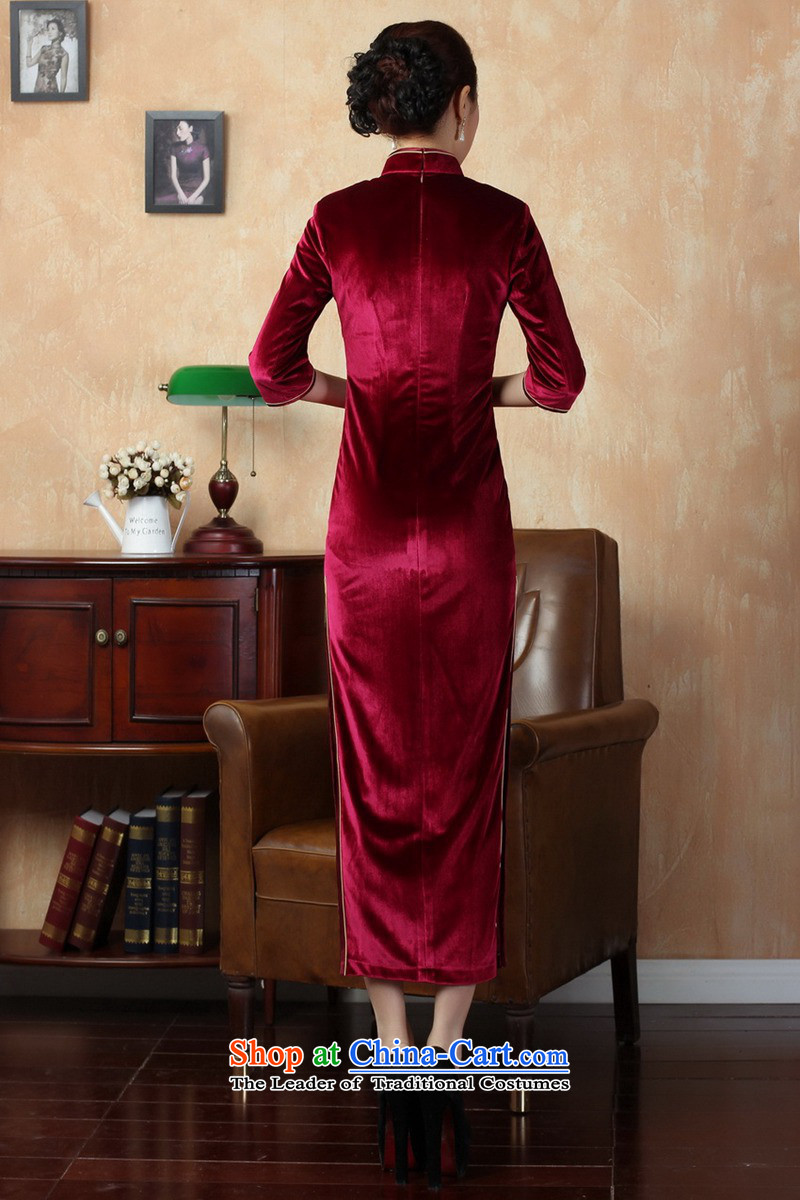 To Green, ethnic Chinese improved trendy new for women pure color and the Stretch Wool 7 Cuff Kim Tang replacing old /T0001# qipao wine red 2XL Photo, prices, brand platters! The elections are supplied in the national character of distribution, so action, buy now enjoy more preferential! As soon as possible.