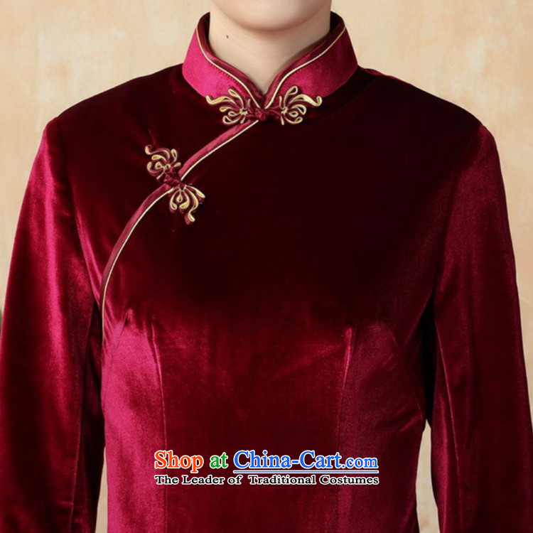 To Green, ethnic Chinese improved trendy new for women pure color and the Stretch Wool 7 Cuff Kim Tang replacing old /T0001# qipao wine red 2XL Photo, prices, brand platters! The elections are supplied in the national character of distribution, so action, buy now enjoy more preferential! As soon as possible.