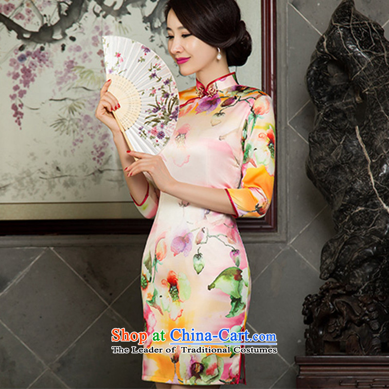 The autumn 2015 Tung temperament 歆 qipao autumn load of 7 new Sau San stylish cuff retro qipao cheongsam dress SZ3C005 improved daily Picture Color Ink (MOXIN 歆 M) , , , shopping on the Internet