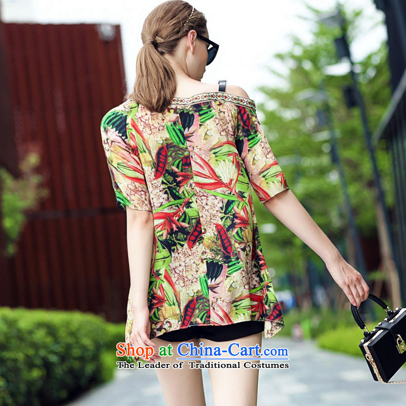Web soft clothes Western women's summer new small-quality culture silk stamp sexy picture color T-shirt Shoulder L, Jacob (joryaxuan Cheuk-hsuan) , , , shopping on the Internet