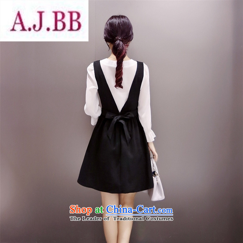 Ya-ting stylish shops 2015 Autumn replacing new products Korean women's dresses two kits XMYR9903 black L,A.J.BB,,, shopping on the Internet