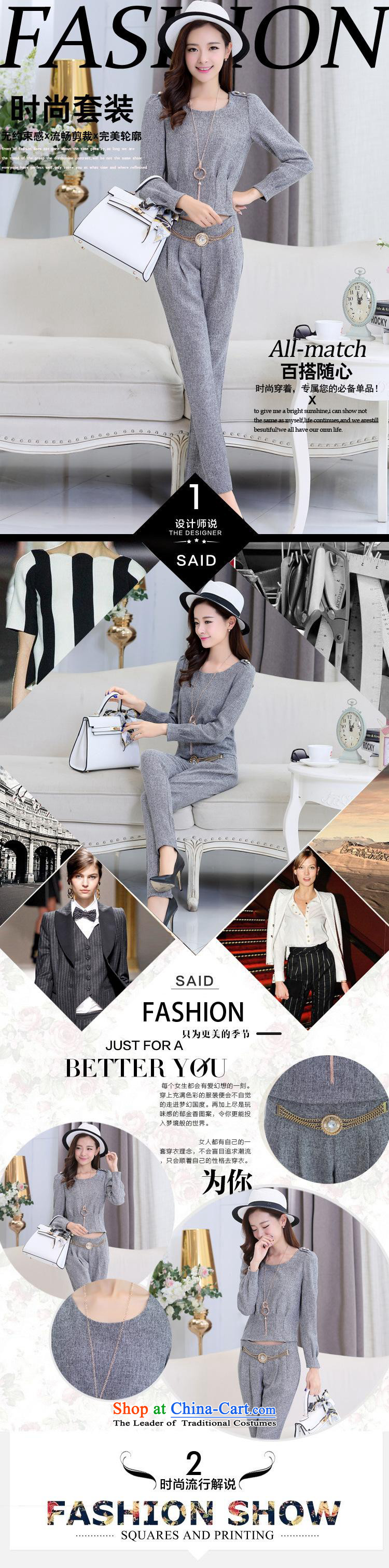 Ya-ting shop 2015 new products fall Korean women's two kits BXF1636 stylish light gray XL Photo, prices, brand platters! The elections are supplied in the national character of distribution, so action, buy now enjoy more preferential! As soon as possible.